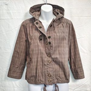 Mango cotton snap jacket hoodie